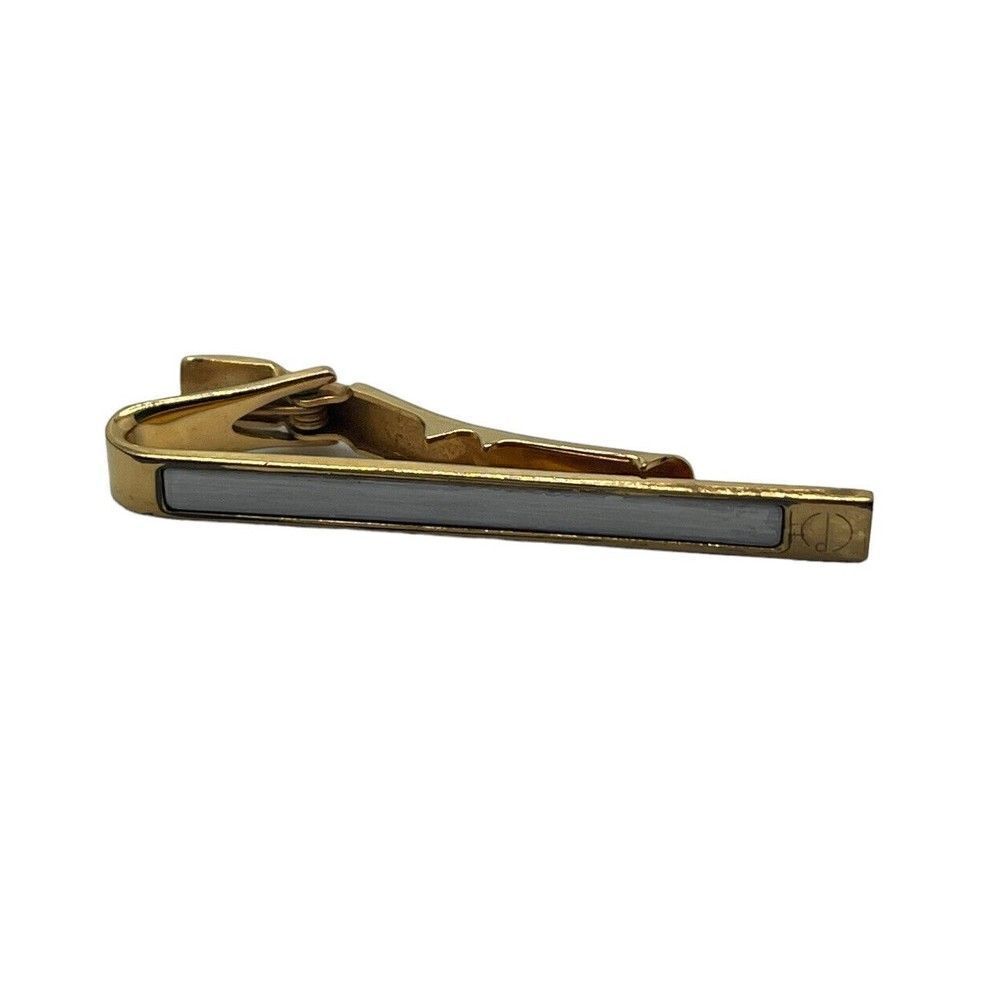 Dunhill Two Tone Tie Clip Authentic Gold Silver Vintage